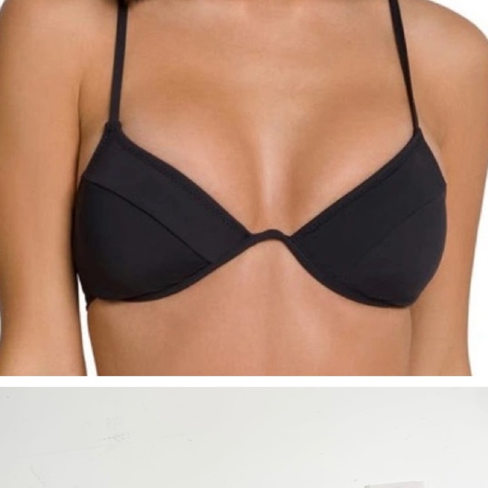 Good American Black Adjustable Bikini Top
